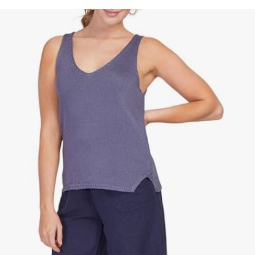 Women's TRIBAL JEANS Luxe Shiny Blue Knit Tank Top/Cami - NWT! Size Medium